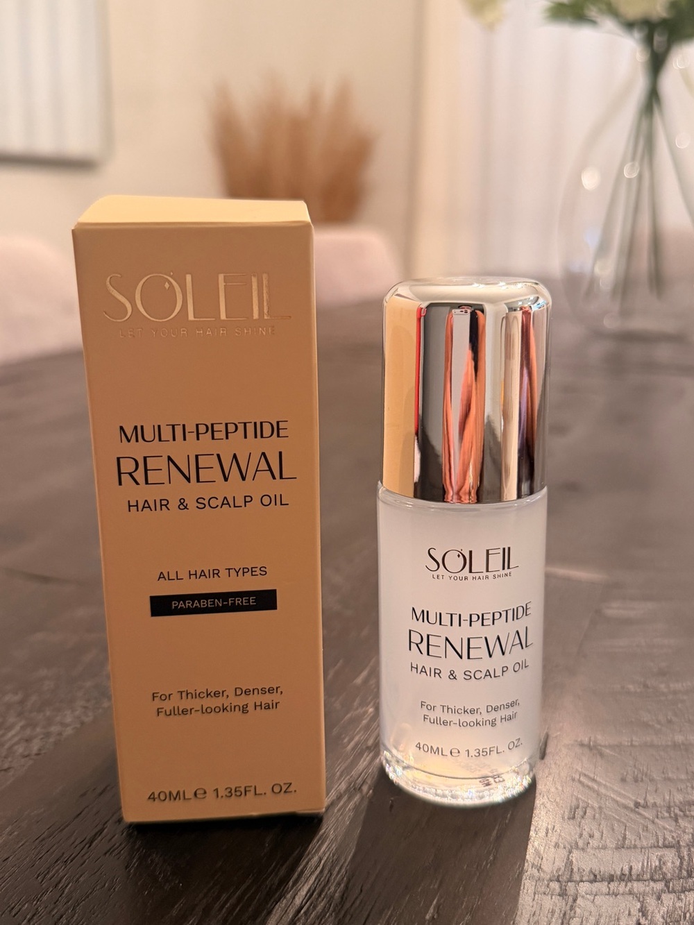 Soleil Multi-Peptide Renewal Hair & Scalp Oil — Peach